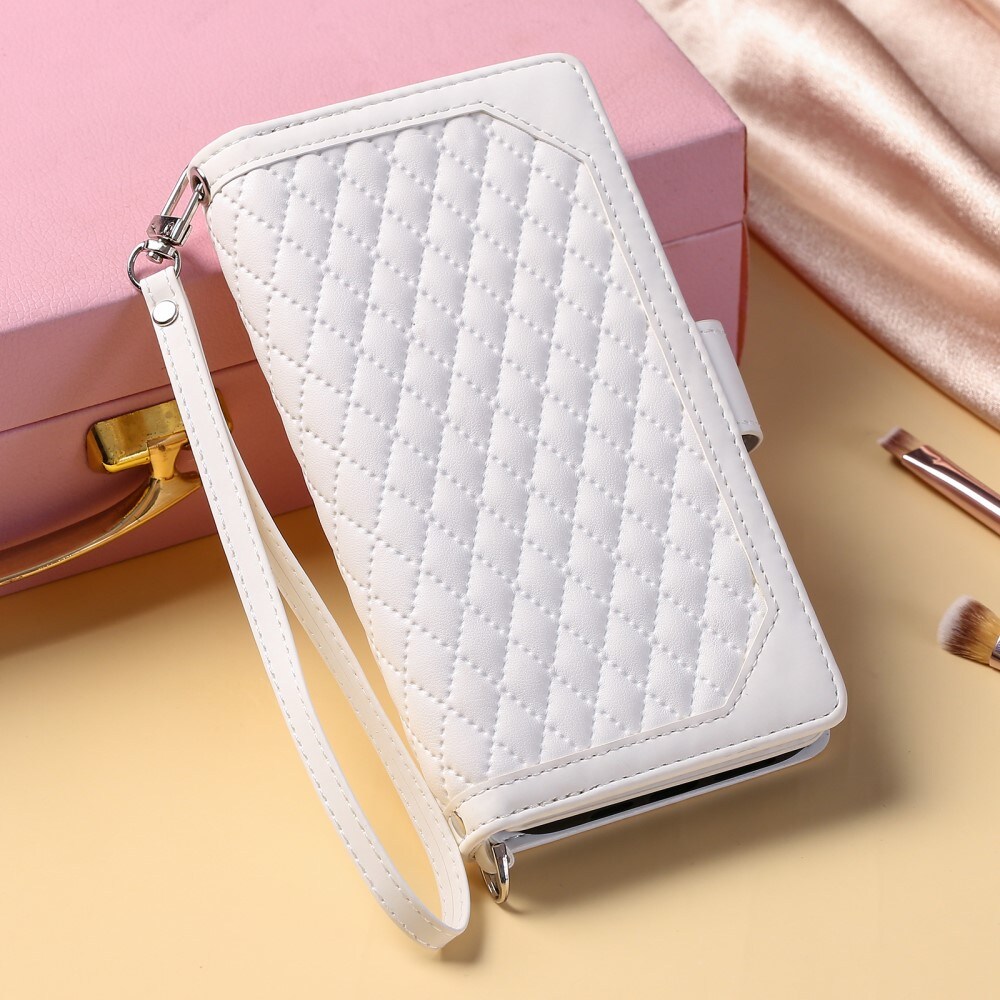 iPhone 16 Pro Quiltet pungtaske, Hvid