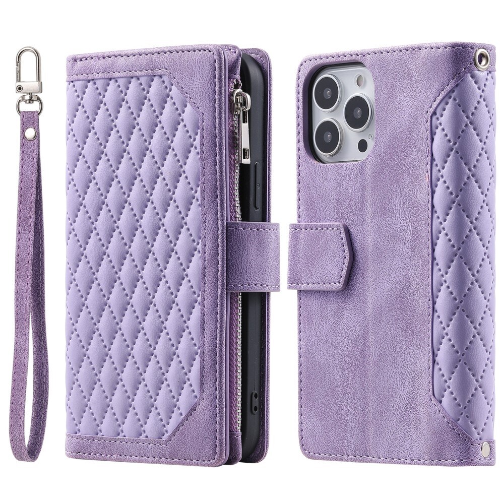 iPhone 16 Pro Max Quiltet pungtaske, Lyserød