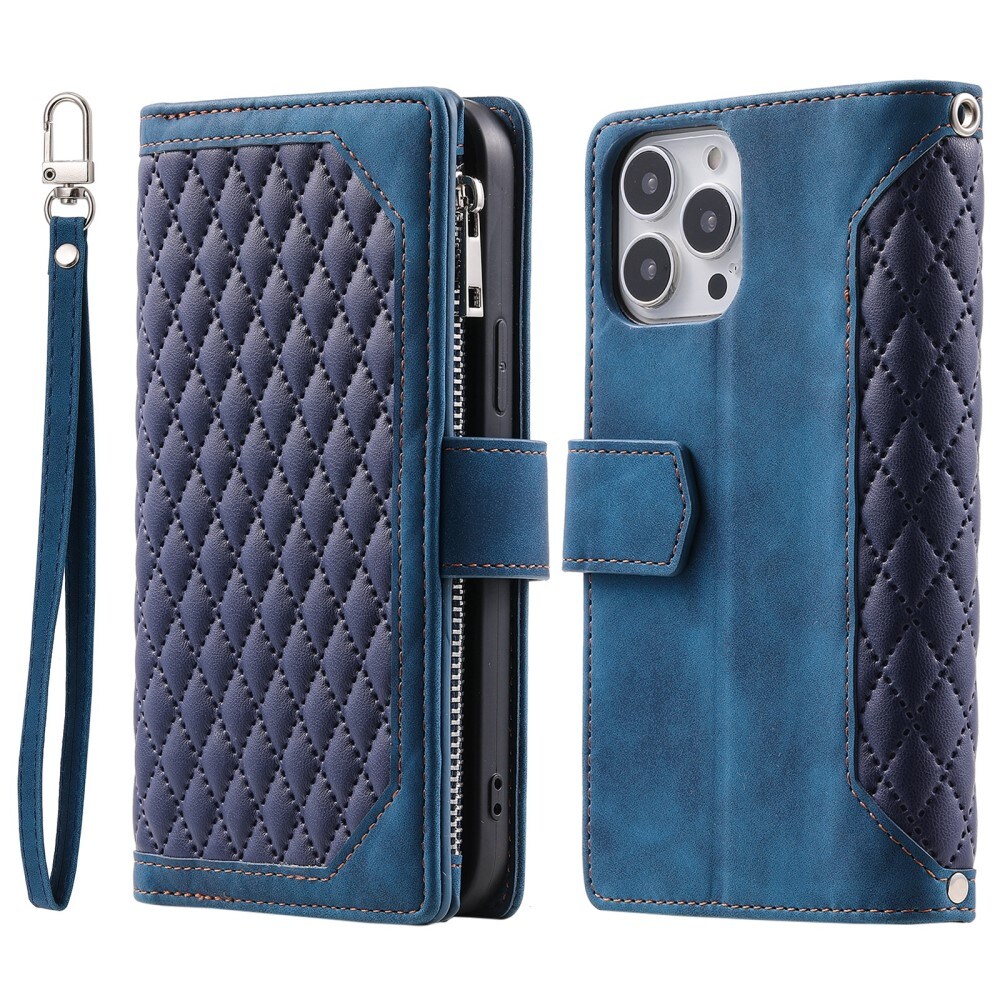 iPhone 16 Pro Max Quiltet pungtaske, Blå