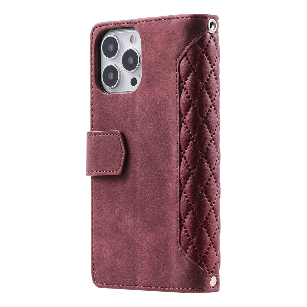 iPhone 16 Pro Max Quiltet pungtaske, Rød