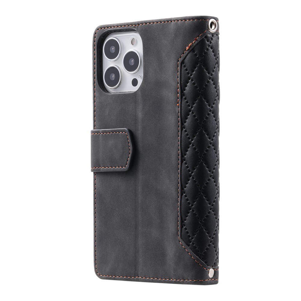 iPhone 16 Pro Max Quiltet pungtaske, Sort
