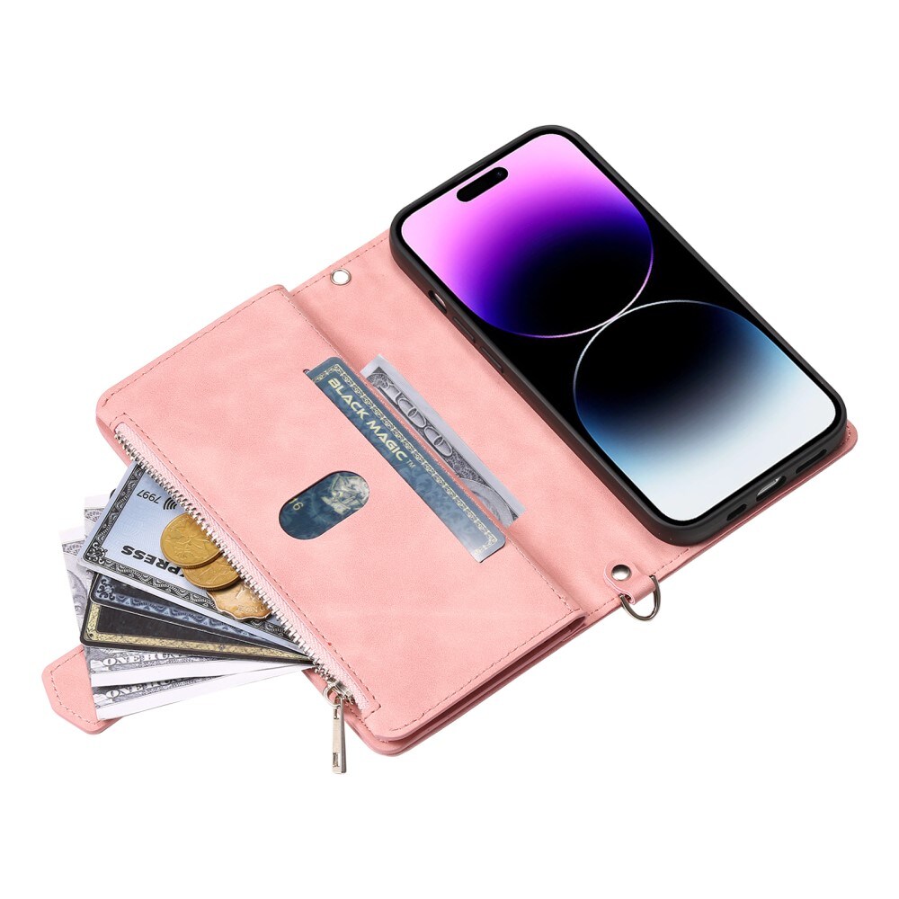 iPhone 16 Pro Max Quiltet pungtaske, Lyserød