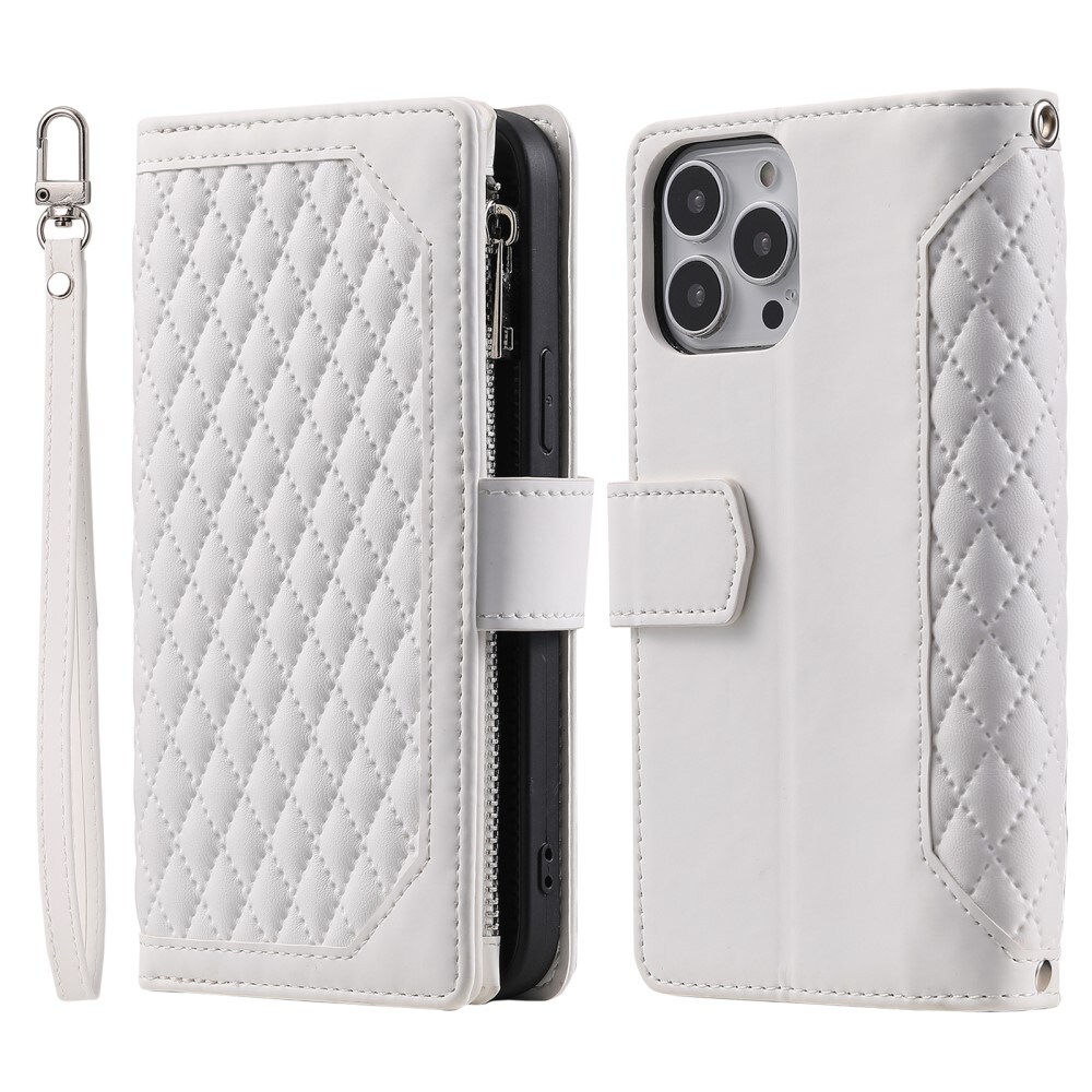 iPhone 16 Pro Max Quiltet pungtaske, Hvid