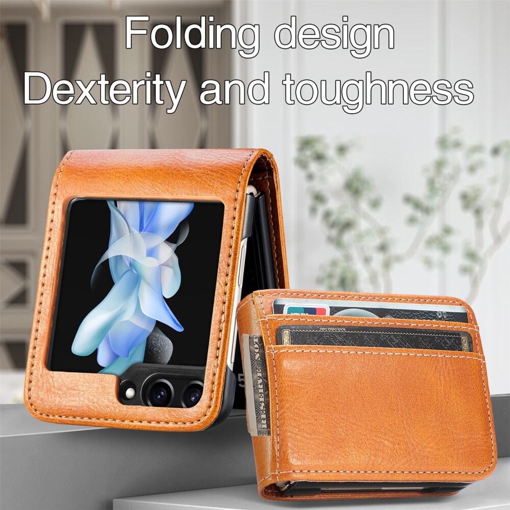 Samsung Galaxy Z Flip 7 FE Enkelt mobiletui, Cognac