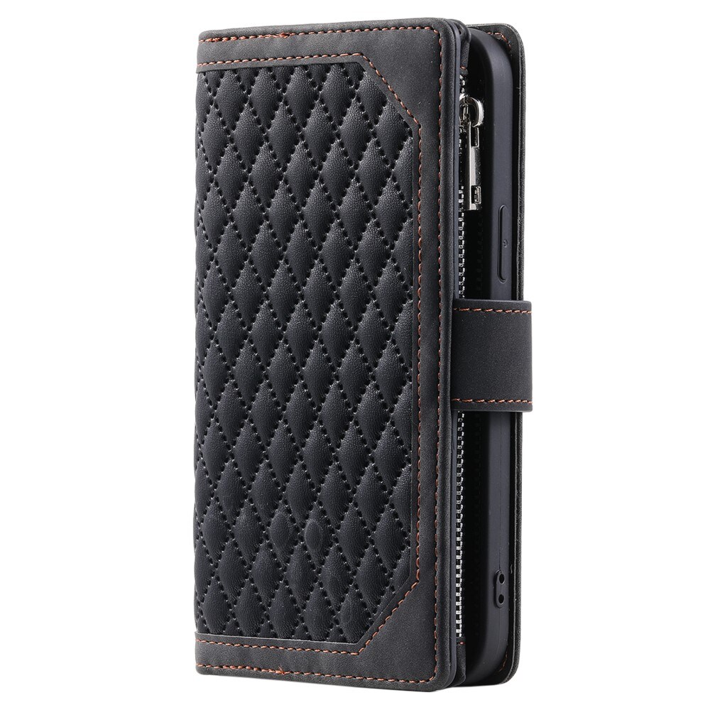 iPhone 16 Plus Quiltet pungtaske, Sort