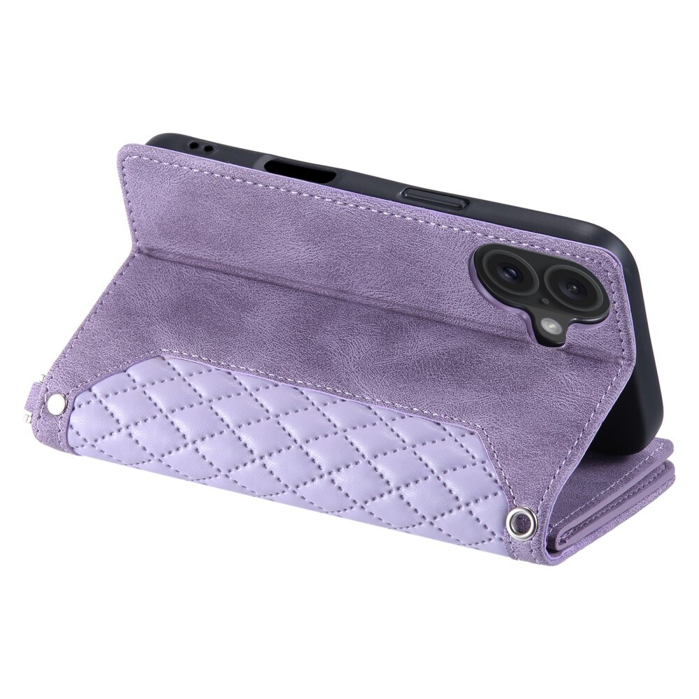 iPhone 16 Quiltet pungtaske, Lilla