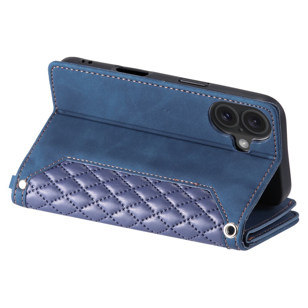 iPhone 16 Quiltet pungtaske, Blå