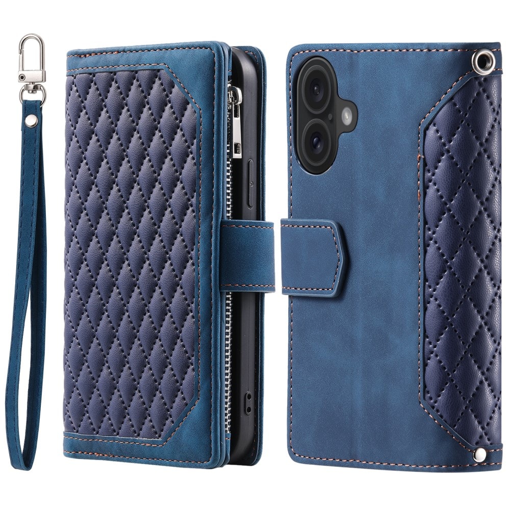 iPhone 16 Quiltet pungtaske, Blå
