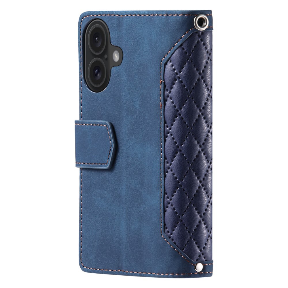 iPhone 16 Quiltet pungtaske, Blå