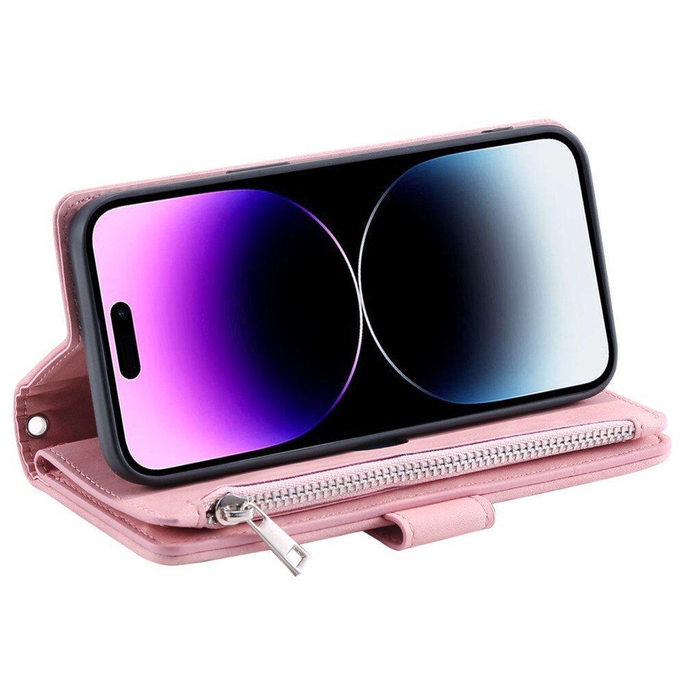 iPhone 16 Quiltet pungtaske, Lyserød