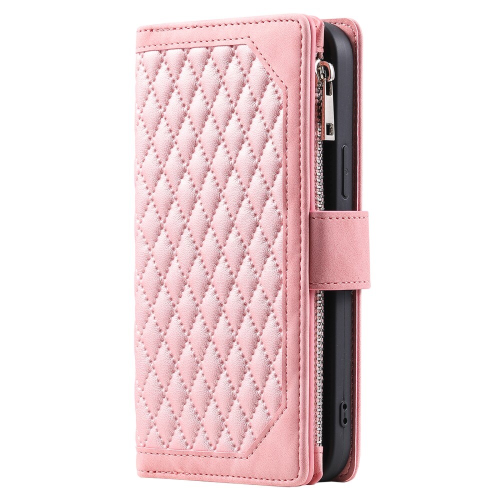 iPhone 16 Quiltet pungtaske, Lyserød