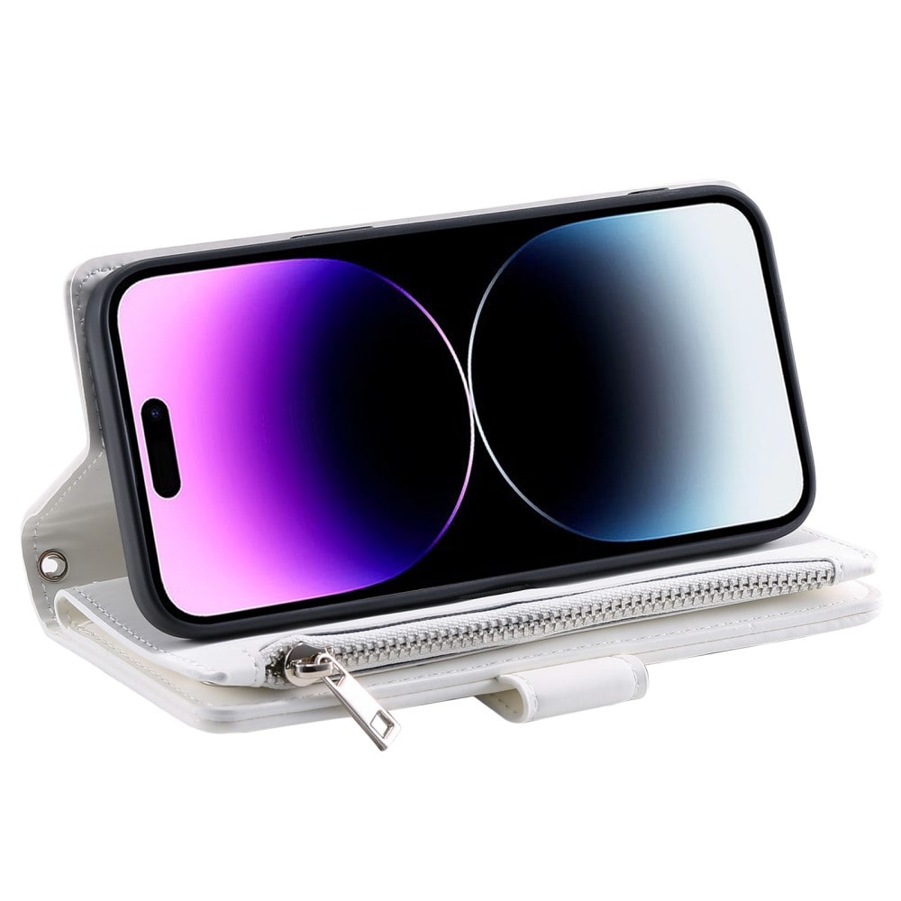 iPhone 16 Quiltet pungtaske, Hvid