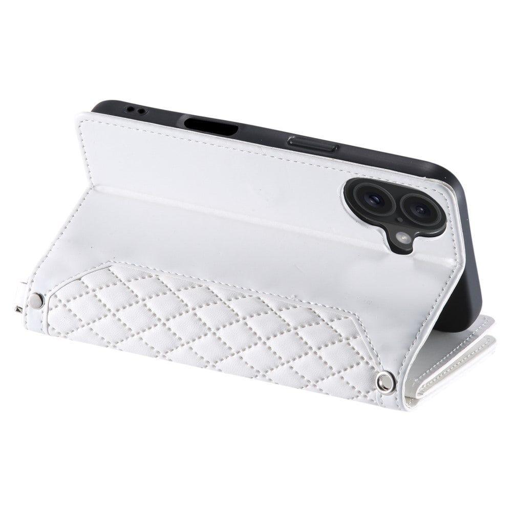 iPhone 16 Quiltet pungtaske, Hvid