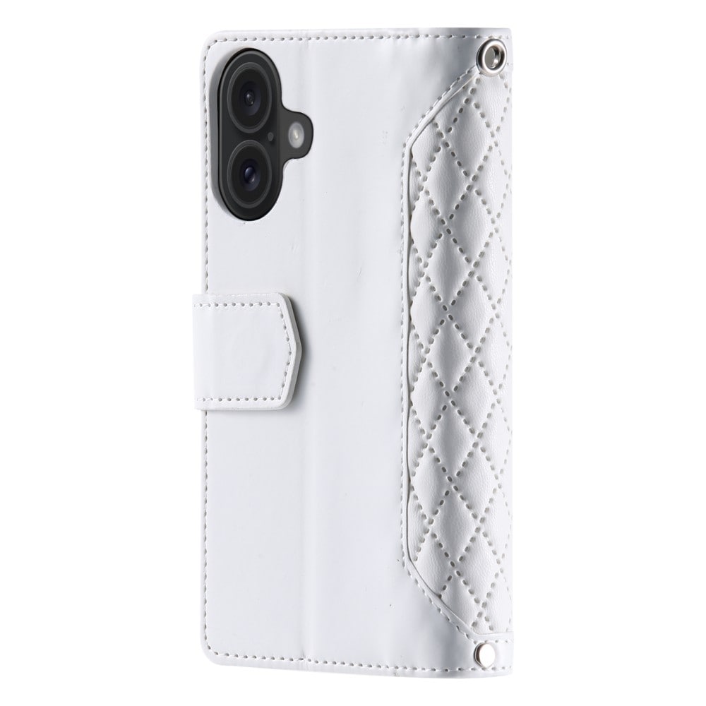 iPhone 16 Quiltet pungtaske, Hvid