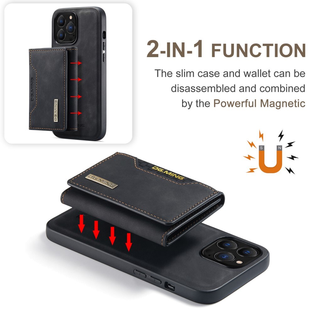 iPhone 16 Pro Max Cover med aftagelig pung, Sort