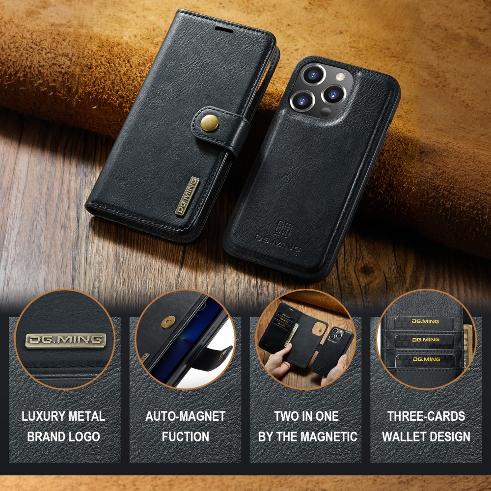 iPhone 16 Pro Pungetui med aftageligt cover, Black
