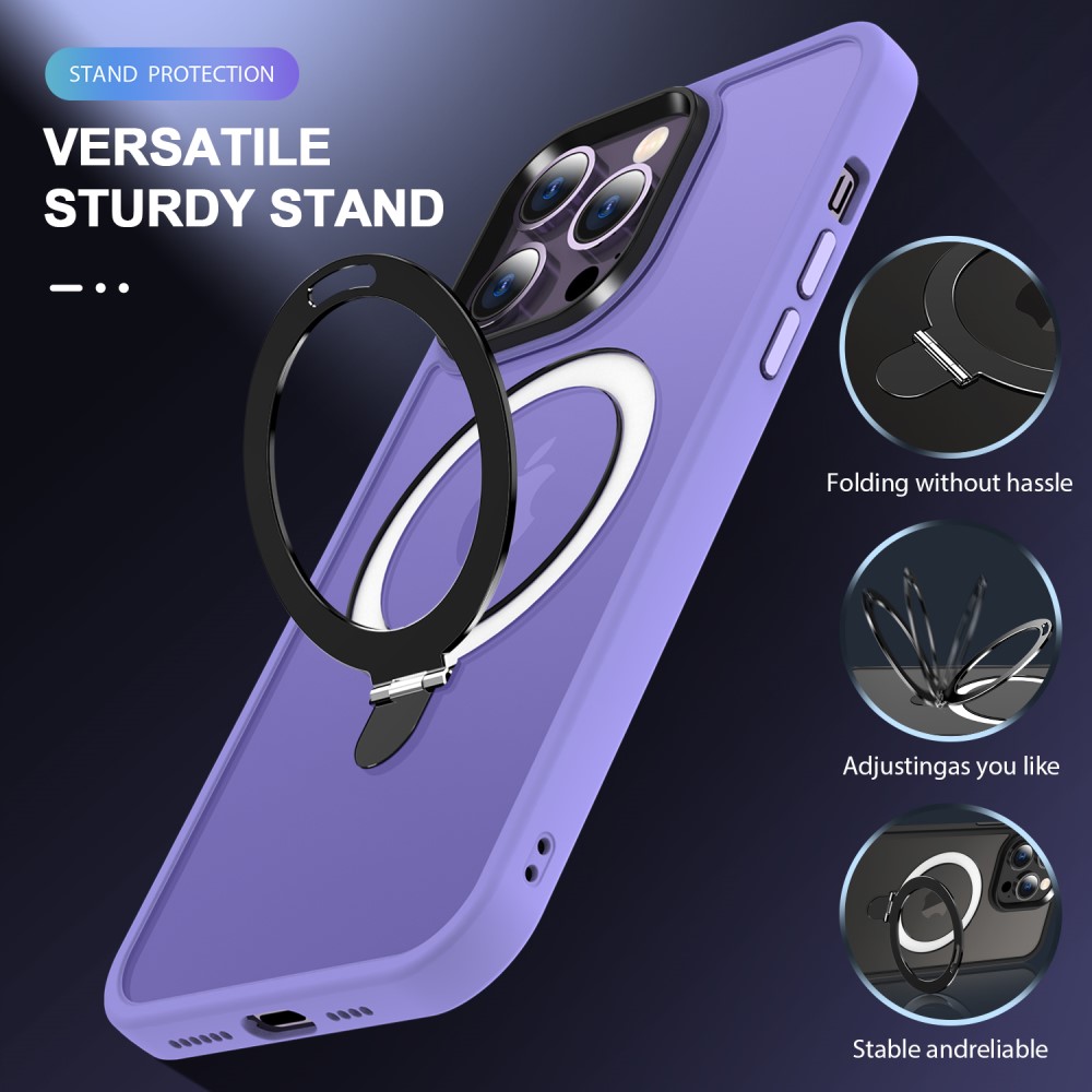 iPhone 16 Pro Magnetic hybridcover med stativfunktion, Lilla