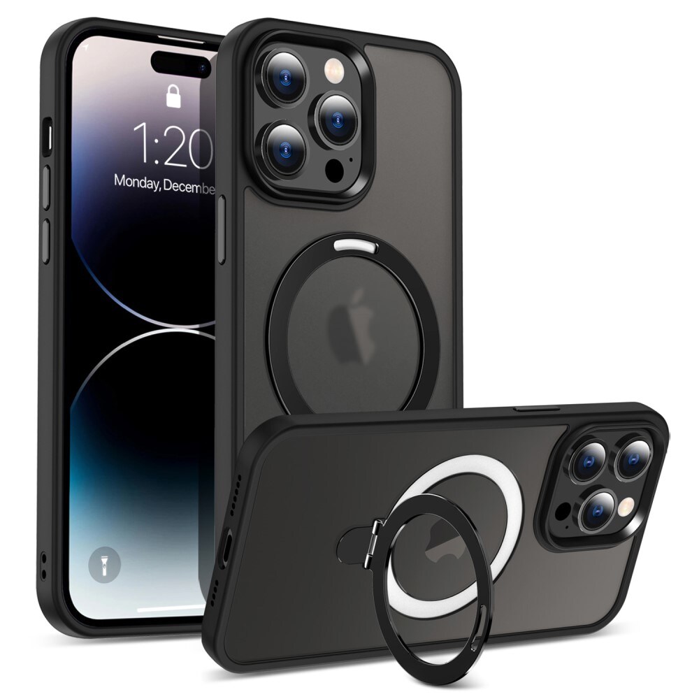 iPhone 16 Pro Max MagSafe hybridcover med stativfunktion, Sort