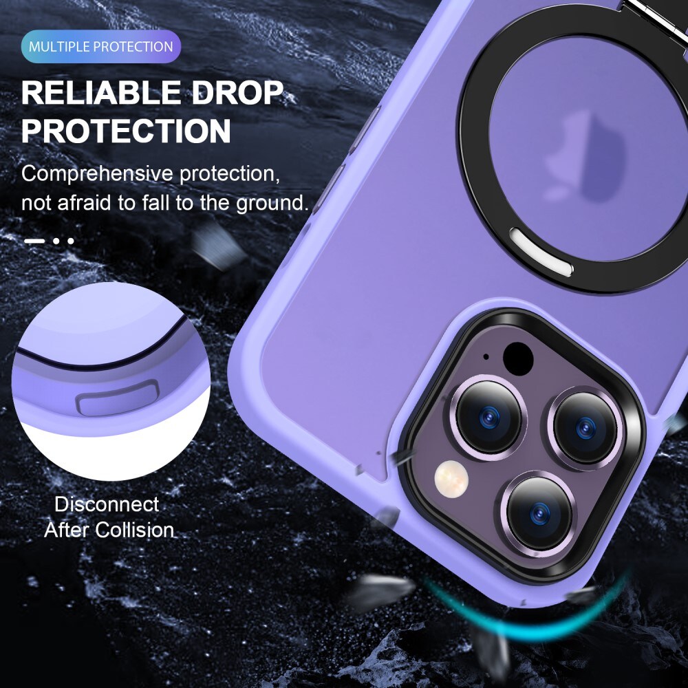 iPhone 16 Pro Max MagSafe hybridcover med stativfunktion, Lilla