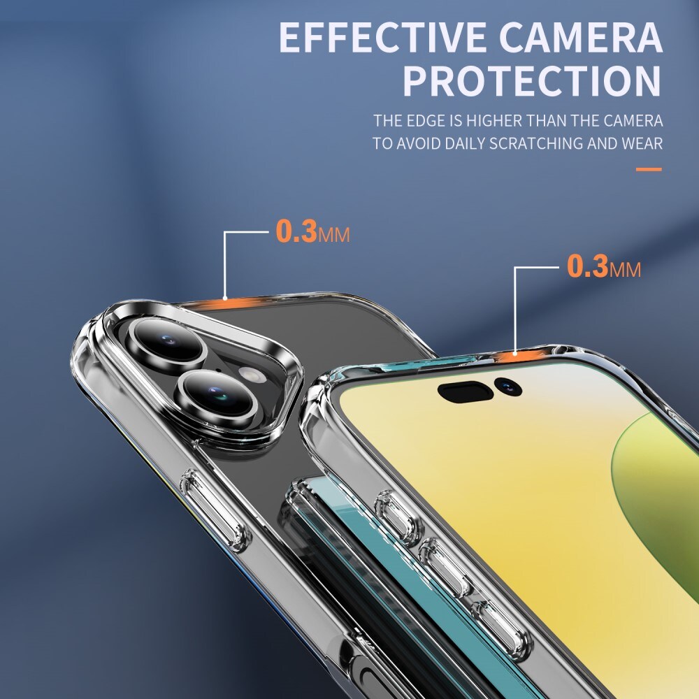iPhone 16 Plus Hybridcover med indbygget kortholder, Gennemsigtig