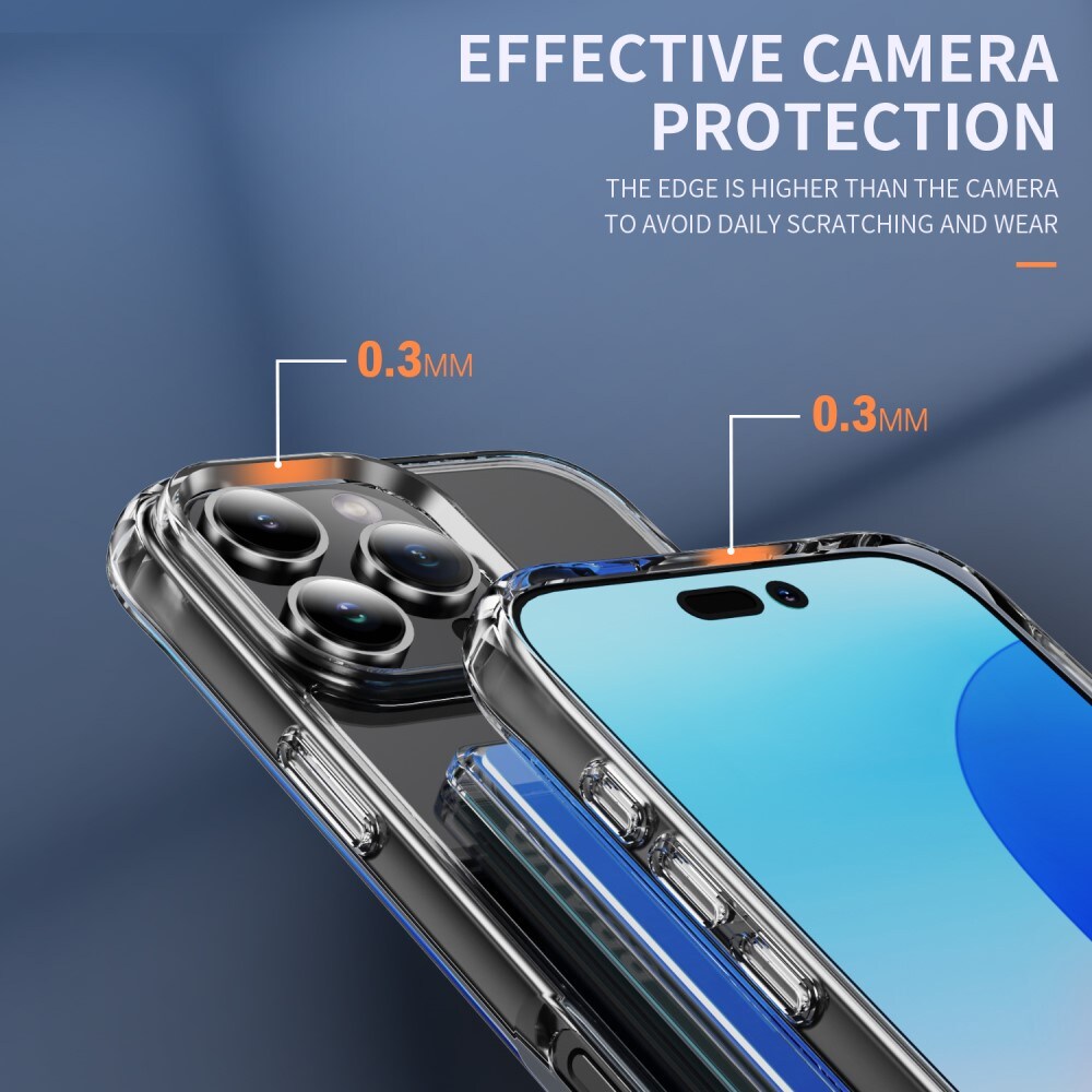 iPhone 16 Pro Max Hybridcover med indbygget kortholder, Gennemsigtig