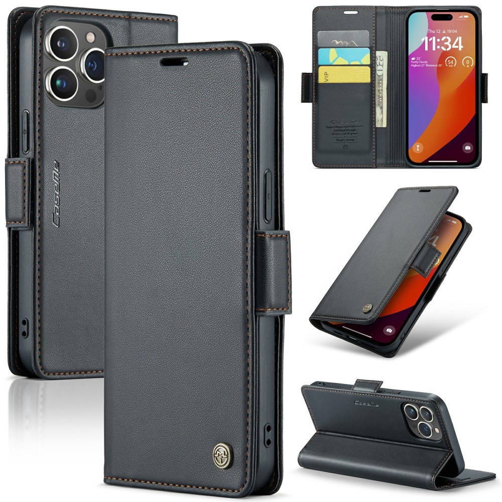 iPhone 16 Pro Slankt RFID-pungetui, Sort
