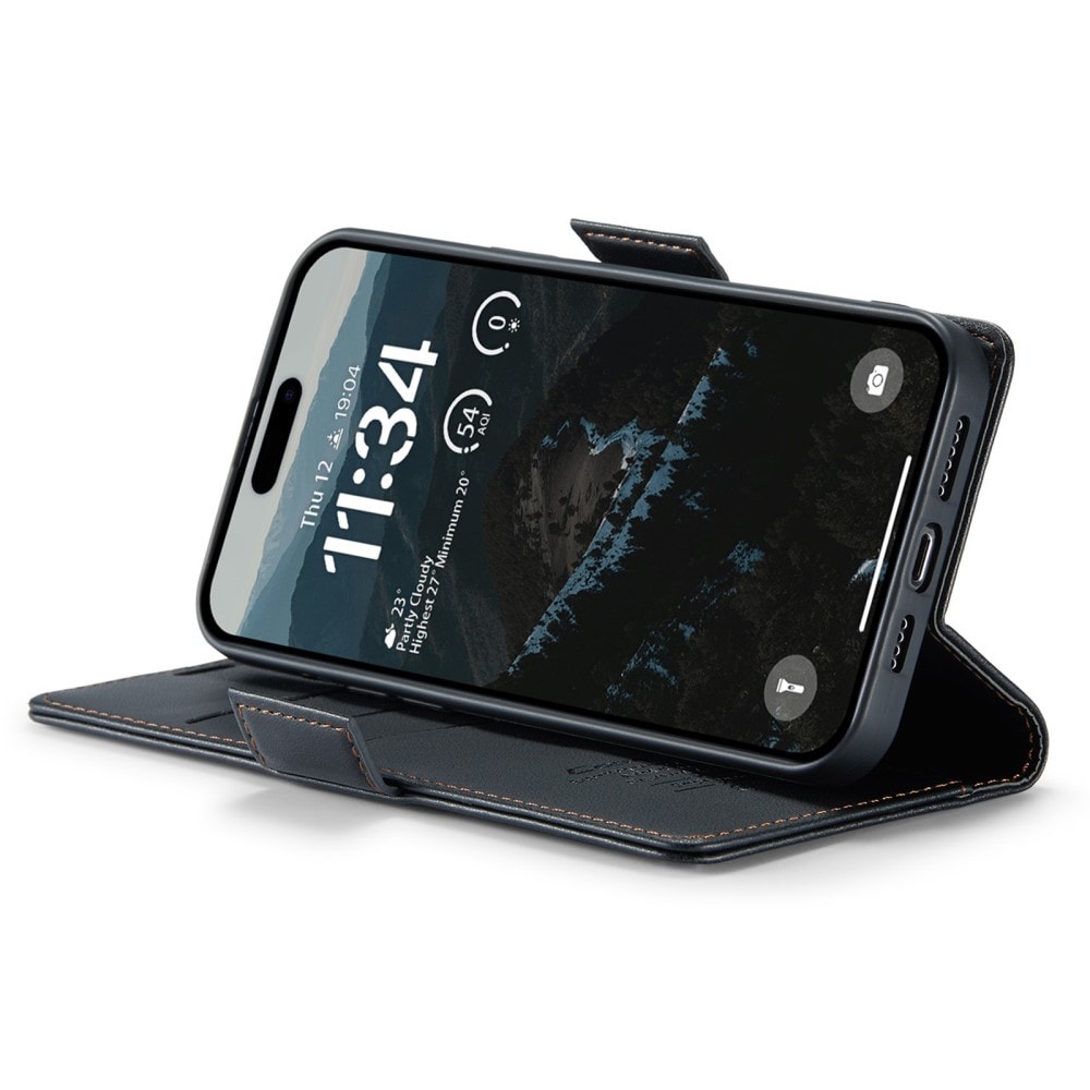 iPhone 16 Plus Slankt RFID-pungetui, Sort