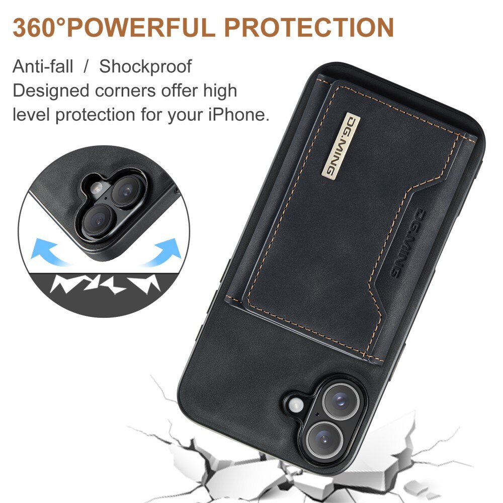 iPhone 16 Cover med aftagelig pung, Sort