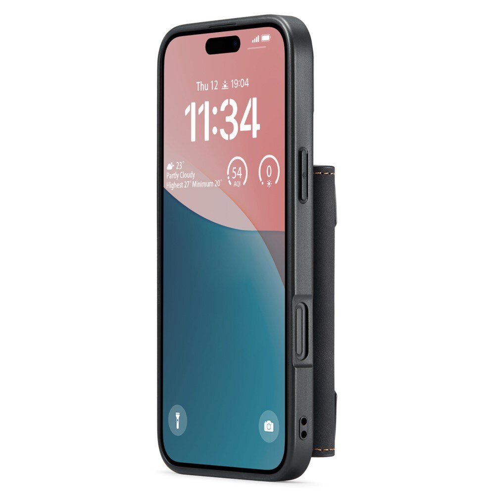 iPhone 16 Cover med aftagelig pung, Sort