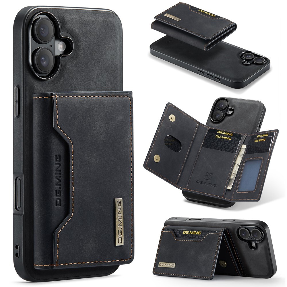 iPhone 16 Cover med aftagelig pung, Sort