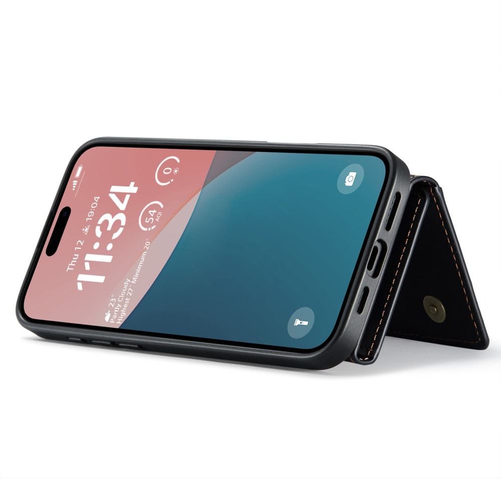 iPhone 16 Cover med aftagelig pung, Sort