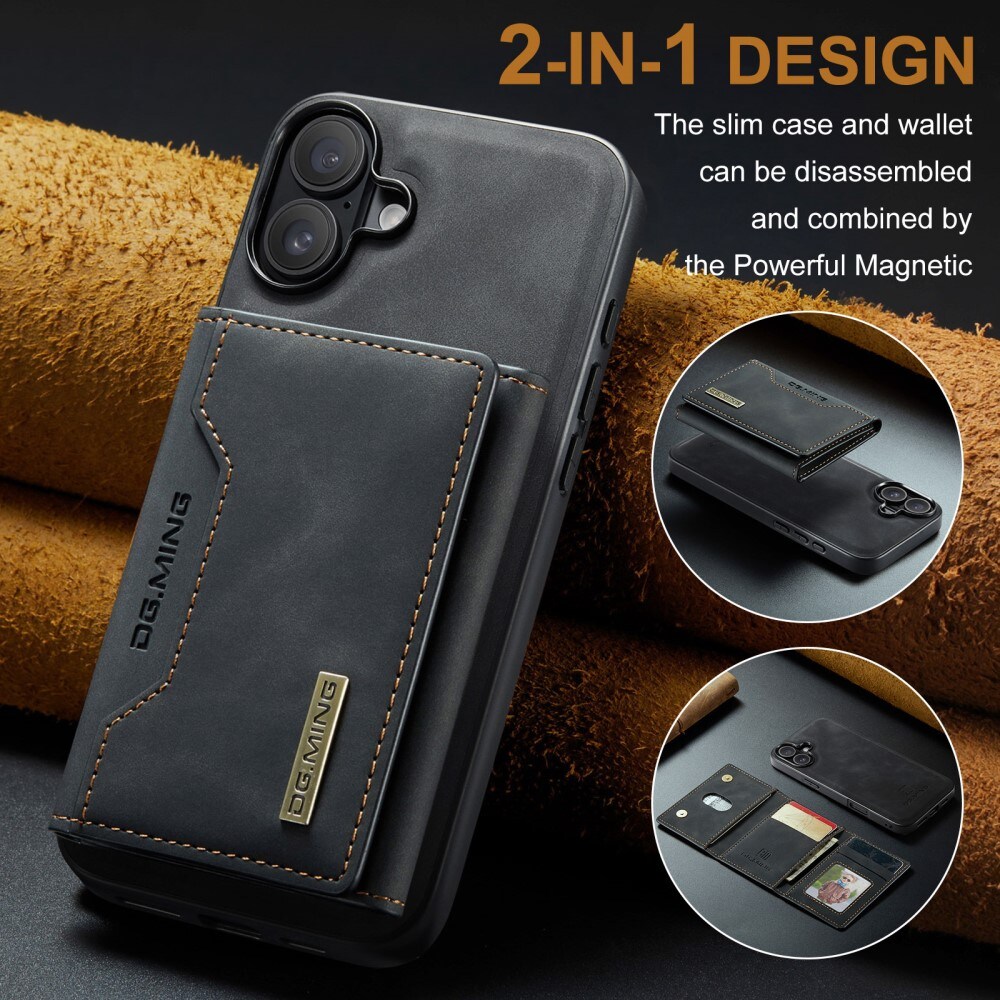 iPhone 16 Cover med aftagelig pung, Sort