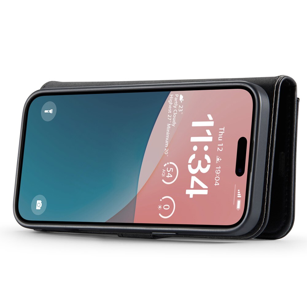 iPhone 16 Pungetui med aftageligt cover, Black