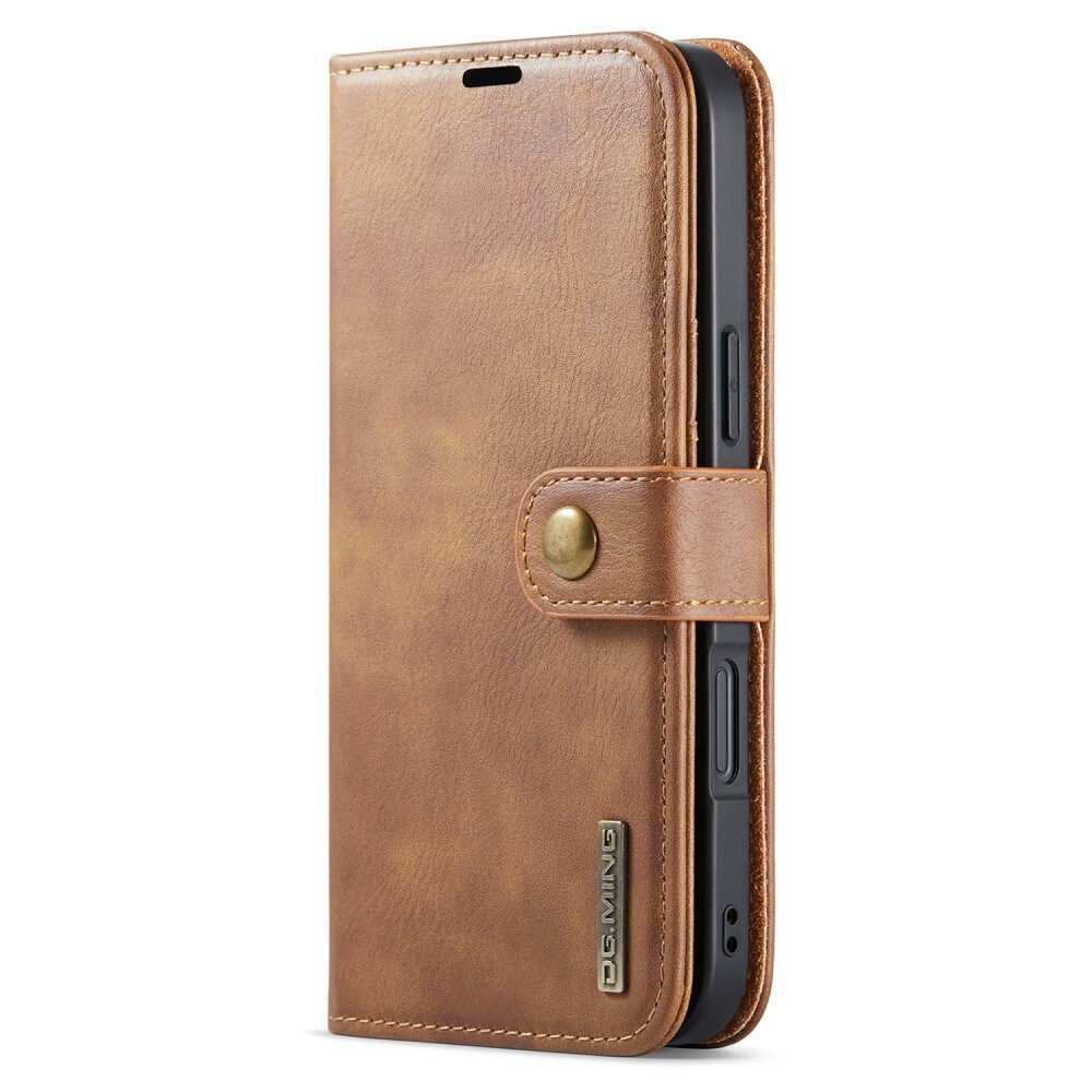 iPhone 16 Pungetui med aftageligt cover, Cognac
