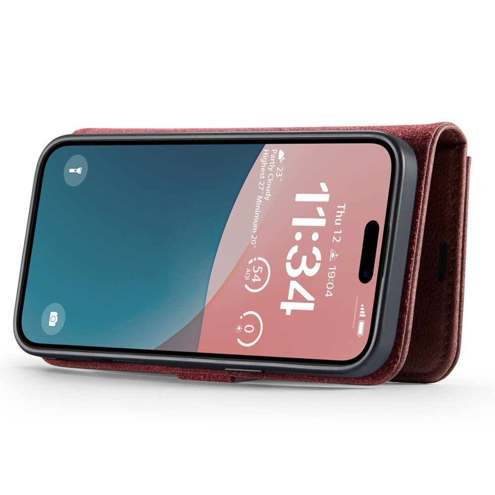 iPhone 16 Pungetui med aftageligt cover, Red