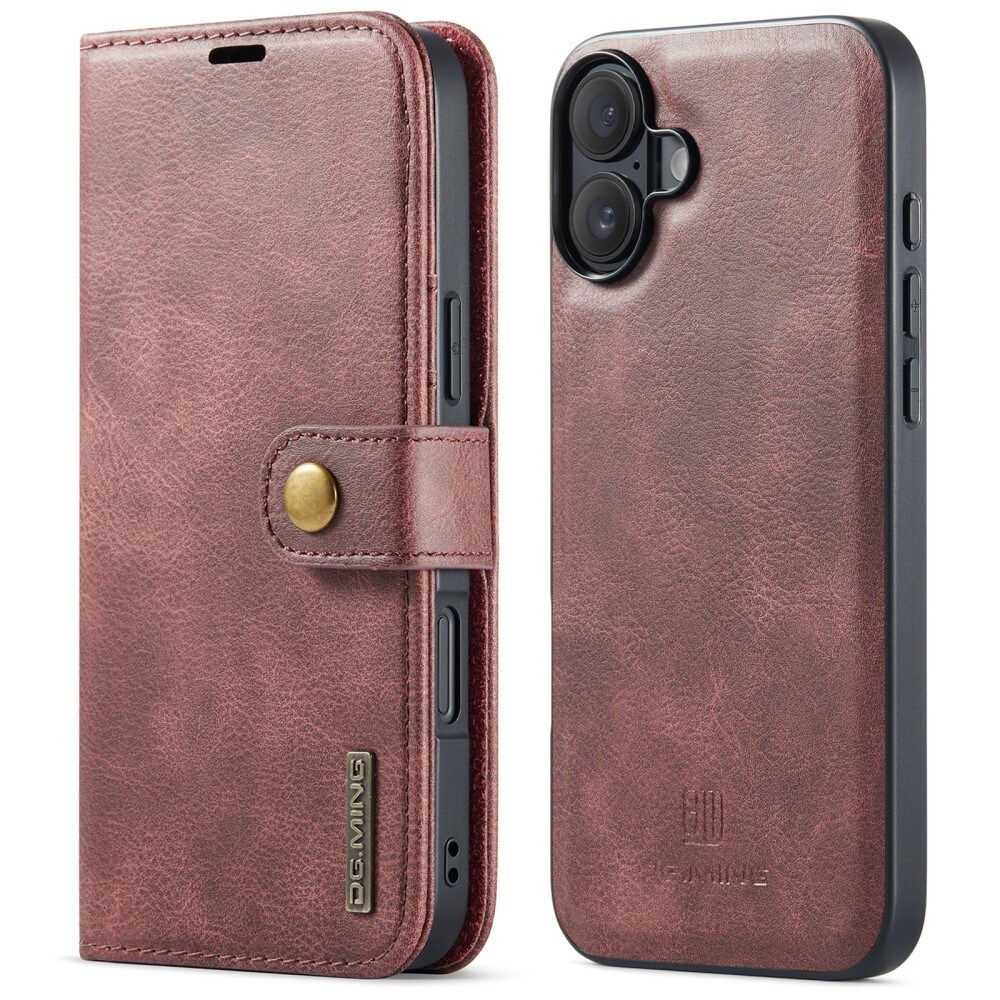 iPhone 16 Pungetui med aftageligt cover, Red