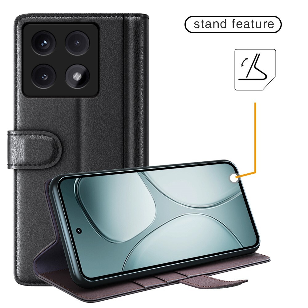 Xiaomi 14T Slankt mobiletui i ægte læder, Sort