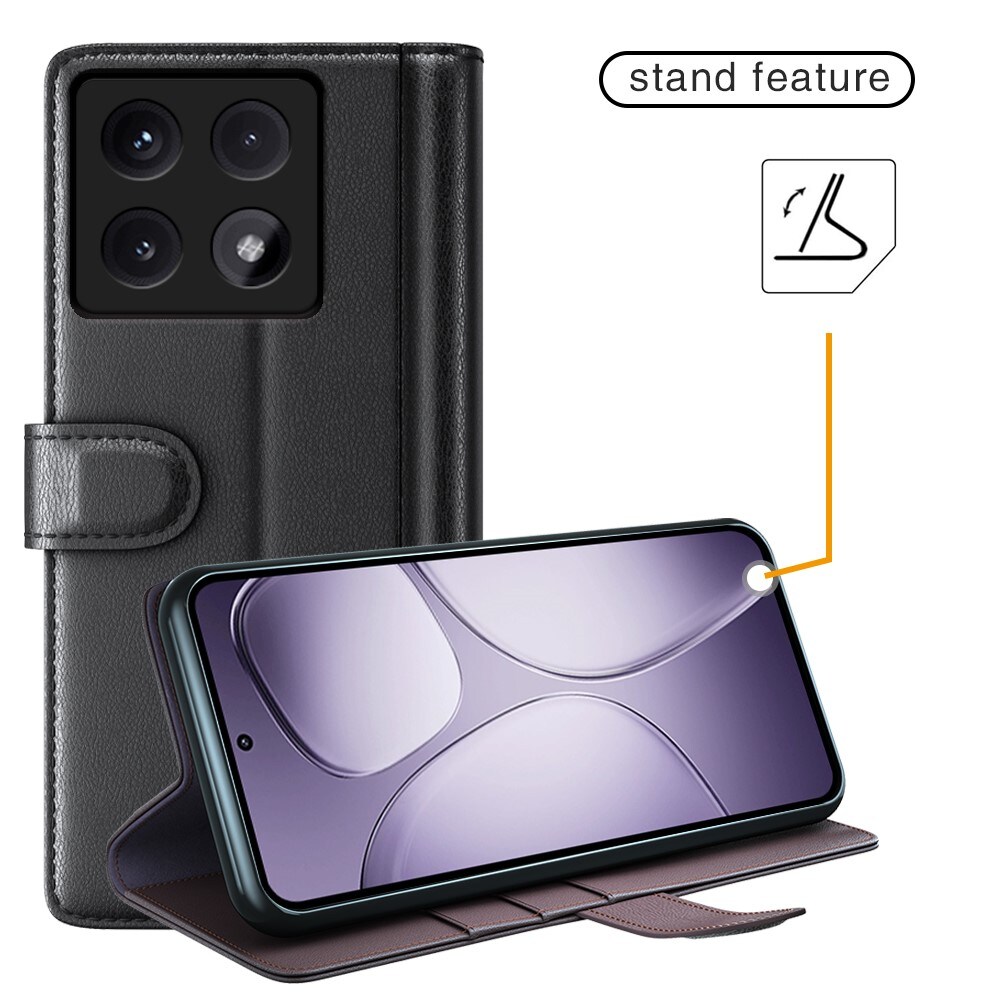 Xiaomi 14T Pro Slankt mobiletui i ægte læder, Sort