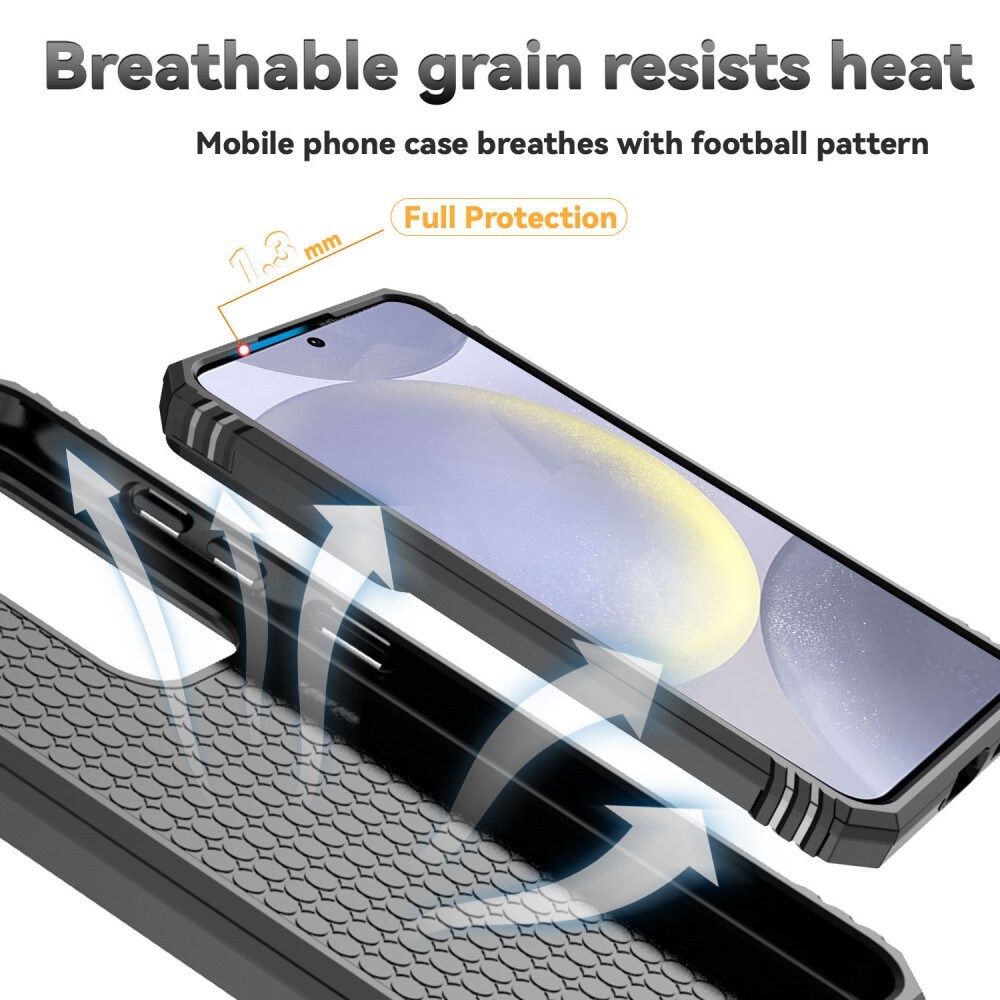Samsung Galaxy S24 FE Cover med kamerabeskyttelse & fingerring, Sort