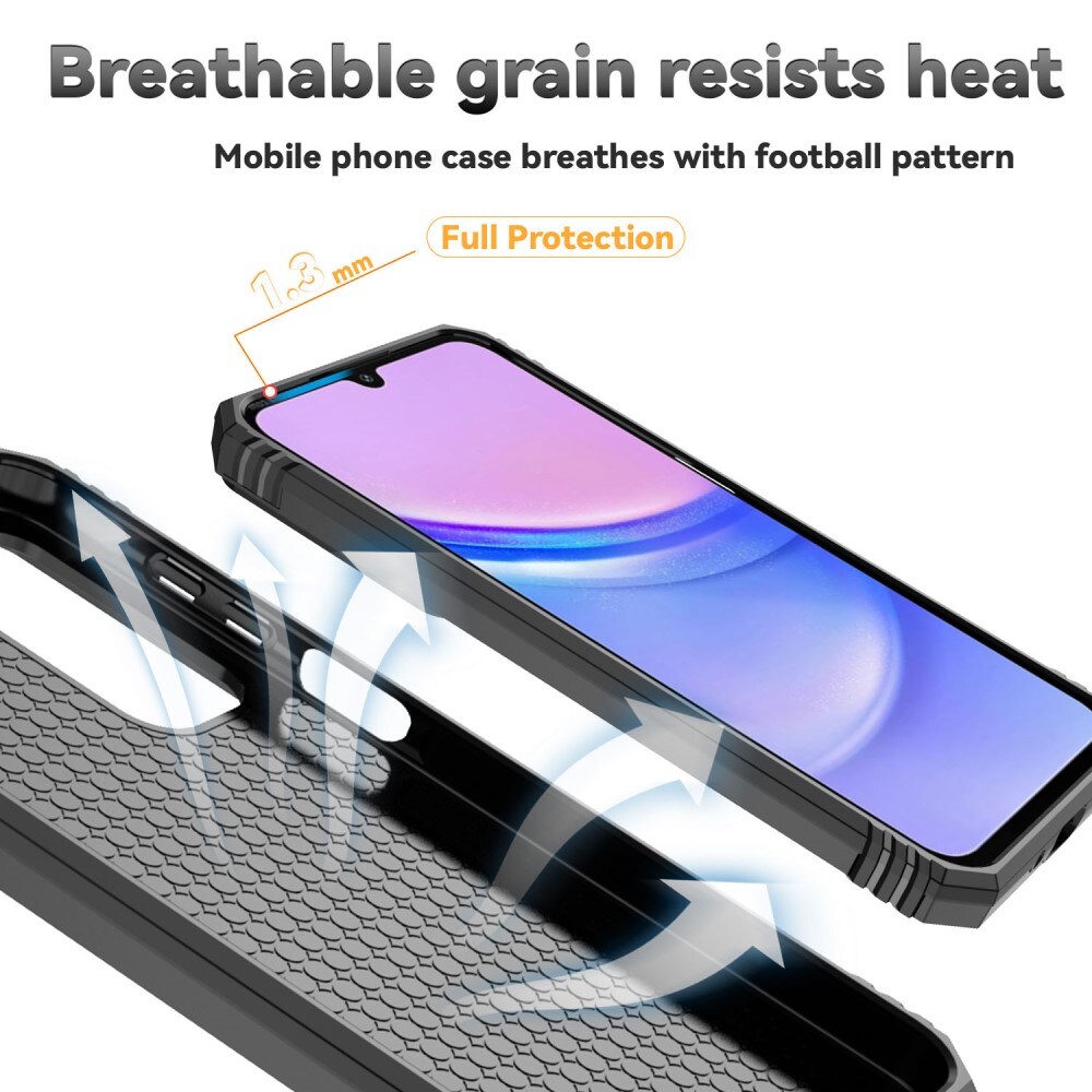 Samsung Galaxy A16 Cover med kamerabeskyttelse & fingerring, Sort