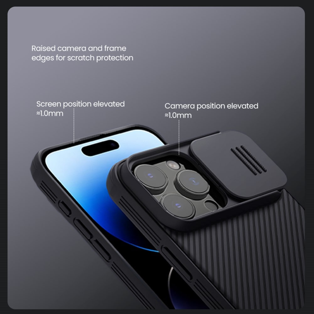 iPhone 16 Pro Max Cover med kamerabeskyttelse - CamShield, Sort