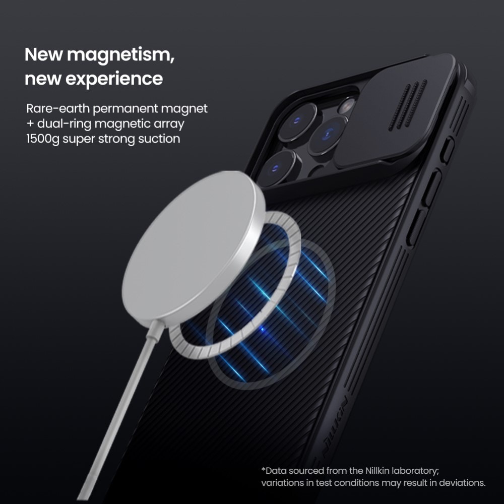 iPhone 16 Pro MagSafe-cover med kamerabeskyttelse - CamShield, Sort