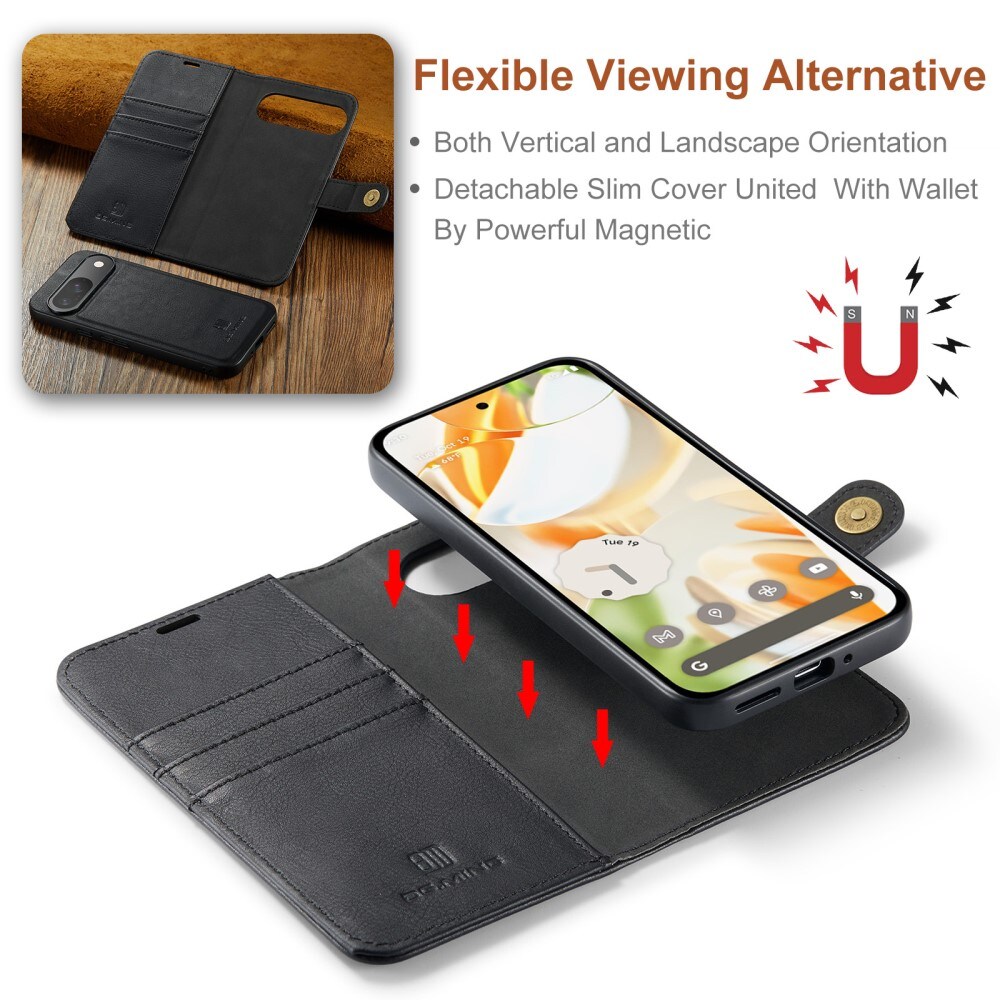 Google Pixel 9 Pungetui med aftageligt cover, Black
