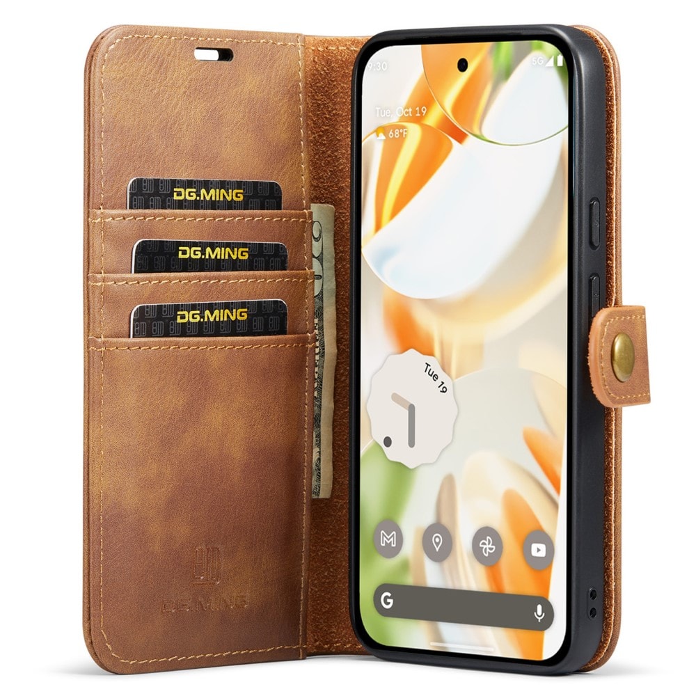 Google Pixel 9 Pro Pungetui med aftageligt cover, Cognac