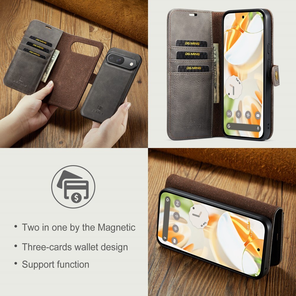 Google Pixel 9 Pro Pungetui med aftageligt cover, Brown