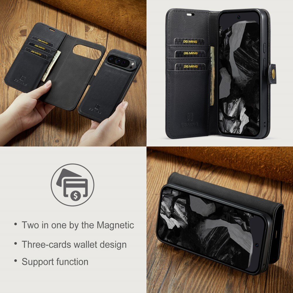 Google Pixel 9 Pro XL Pungetui med aftageligt cover, Black
