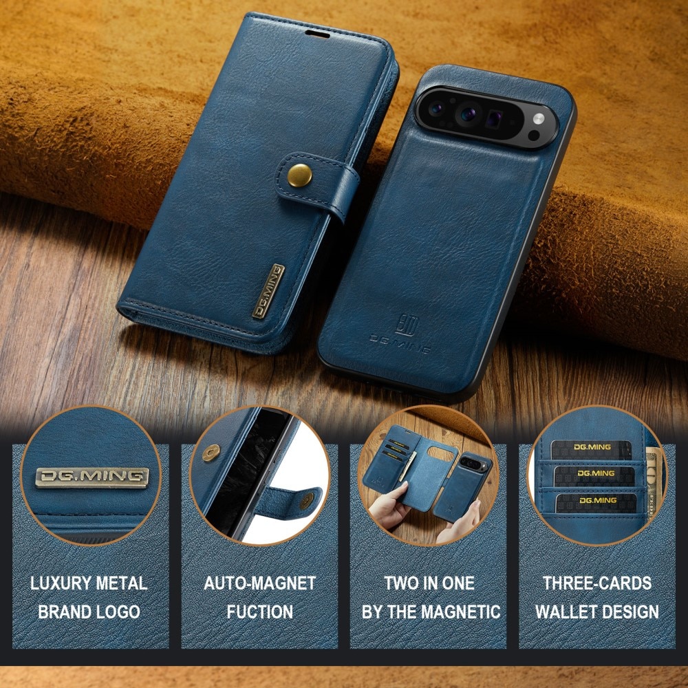 Google Pixel 9 Pro XL Pungetui med aftageligt cover, Blue