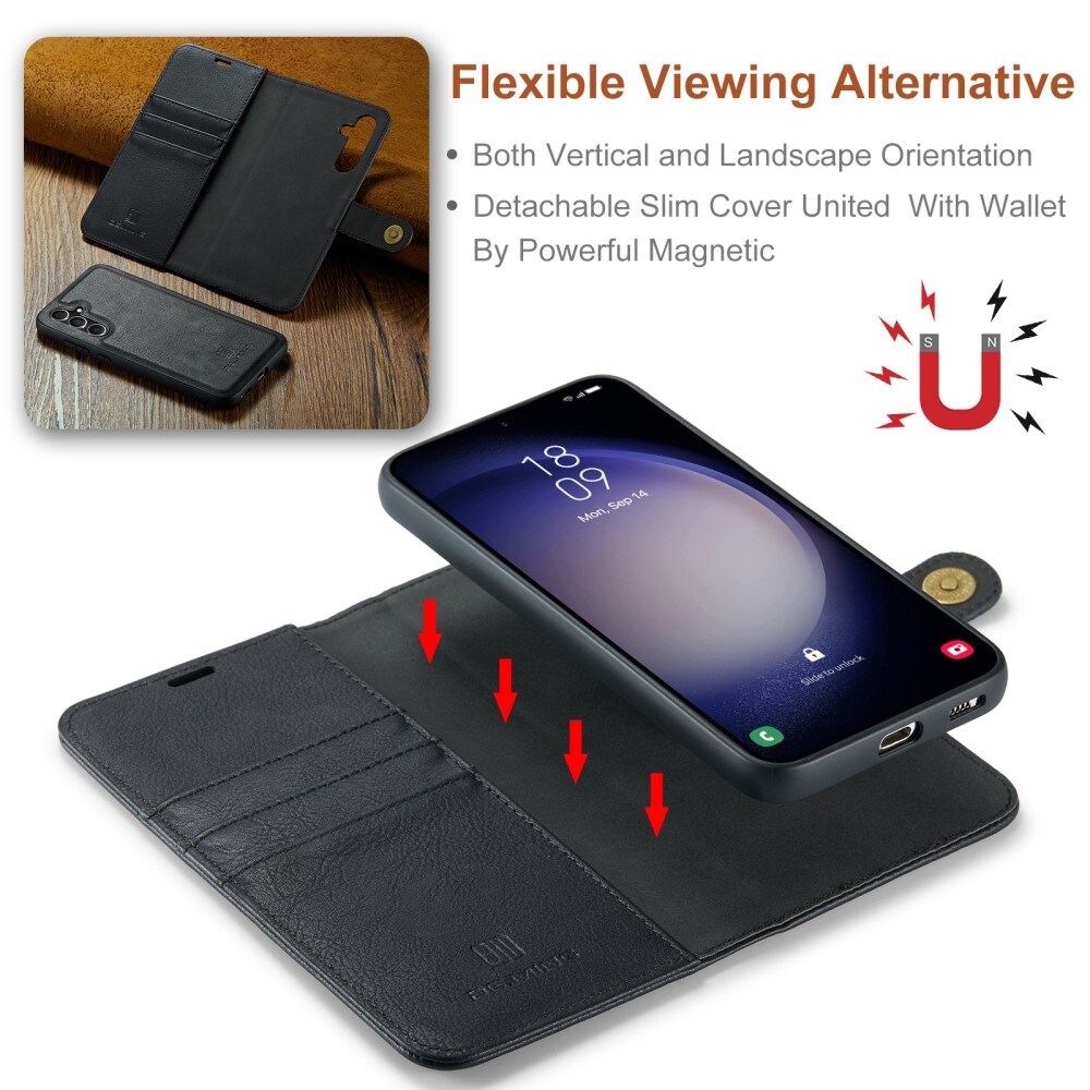 Samsung Galaxy S24 FE Pungetui med aftageligt cover, Black