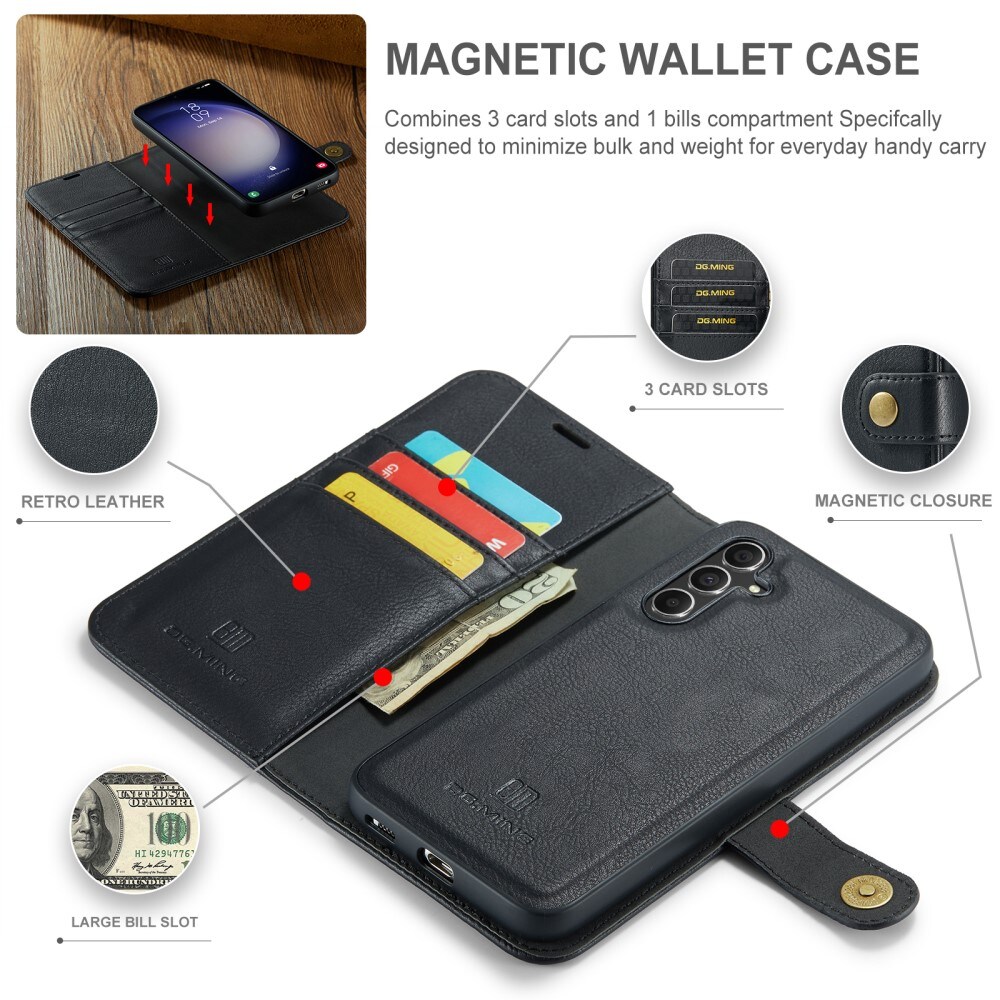 Samsung Galaxy S24 FE Pungetui med aftageligt cover, Black