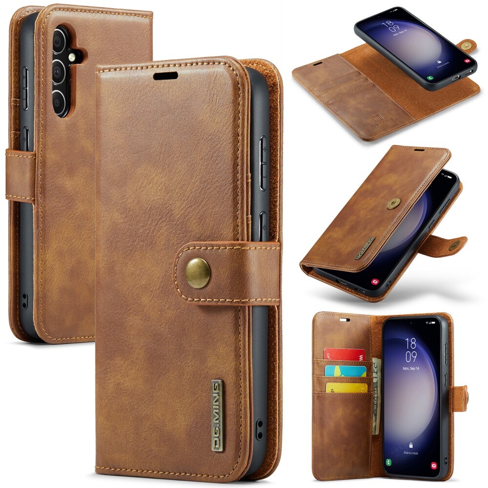 Samsung Galaxy S24 FE Pungetui med aftageligt cover, Cognac